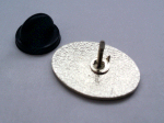 Badge with butterfly clutch fitting