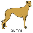 Greyhound Dog Badge Brown