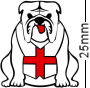 England St George Flag Bulldog Badge White
