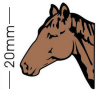 Brown Horse Head Badge
